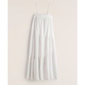 Abercrombie & Fitch: Asymmetrical Tiered Maxi Dress - White